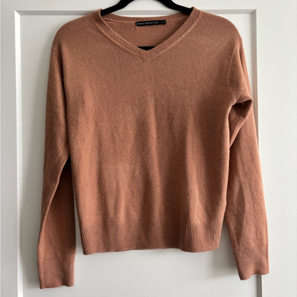 Soft Brown V-Neck Sweater